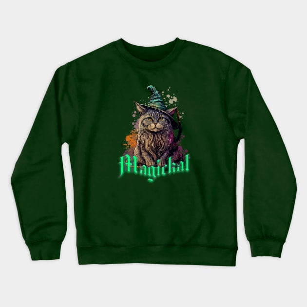 Wizard Cat Crewneck Sweatshirt by The Sherwood Forester